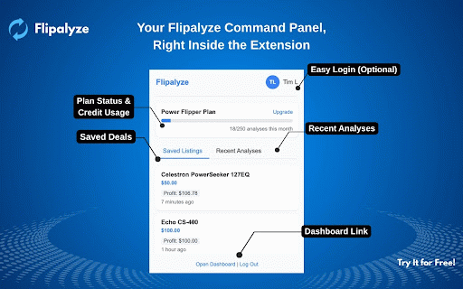 Flipalyze :: AI-powered Facebook Marketplace analysis for flippers