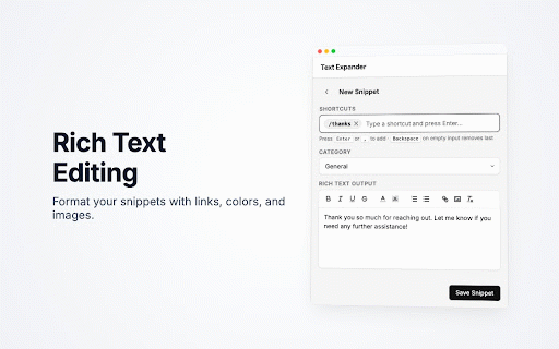 Rich Text Expander :: Seamlessly expand shortcuts into beautiful rich text or plain text across any web page.