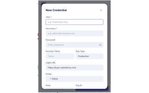 SF Vault :: Secure offline credential organizer with nested folders and login autofill for Salesforce professionals.