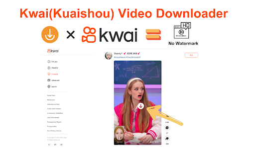 Free & No watermark Kwai(Kuaishou) video downloader -VidSaver.io :: Download and save Kwai videos with high-quality MP4 for 100% free only one click.