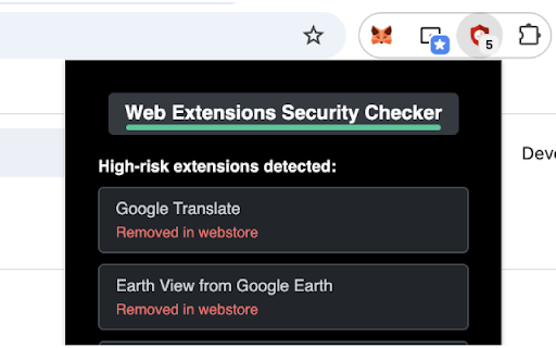 Web Extensions Security Checker :: Automatically check the status of extensions in the Chrome Web Store.