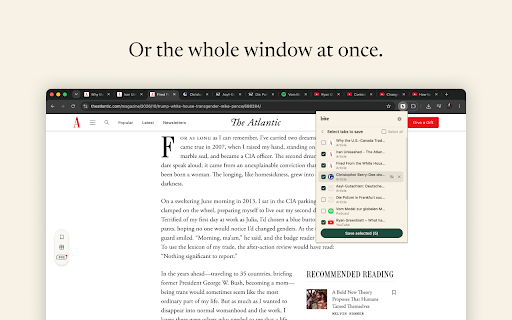 bite — save the tab, read the gist :: Save it in one click. Read it later, as a summary.