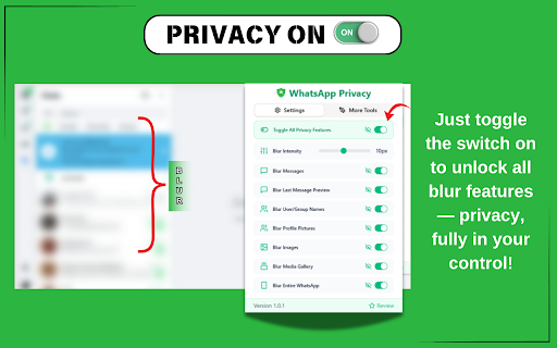 Privacy Extension for WhatsApp web :: Privacy extension for WhatsApp web. Hides messages, media, profile pics until hover. Control privacy settings and protect your data.