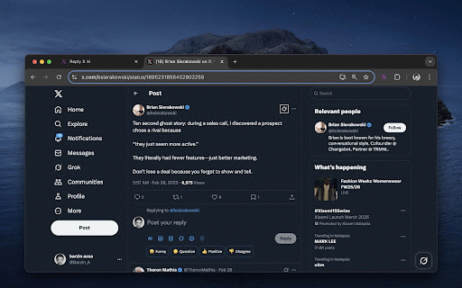 Reply X AI :: Reply to X post by AI