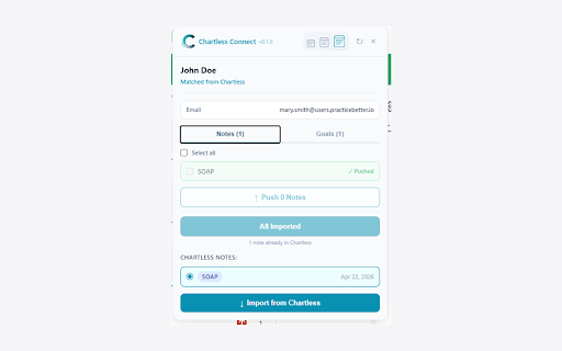 Chartless Connect :: Push Chartless clinical notes directly into your EMR with one click.