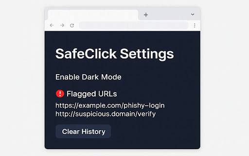 SafeClick :: SafeClick detects phishing risks and explains them. Includes image detection and smart analysis.