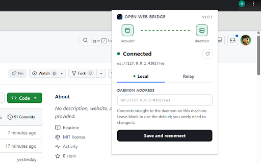 Open Web Bridge :: Let AI agents drive your real browser — page snapshots, network capture, hooks and human handoff, driven from your terminal.