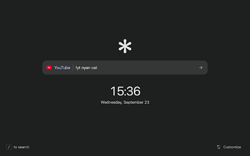Helium New Tab :: Unofficial Helium-style new tab with 10,000+ local bangs, a clock, custom fonts and synced settings. No tracking.