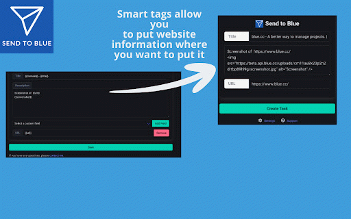 Send To Blue :: A Chrome extension to save web content to Blue.