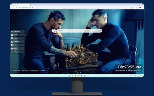 Lionel Messi and Cristiano Ronaldo Live Wallpaper :: Legendary Messi vs Ronaldo chess match - football's greatest rivalry in perfect harmony.