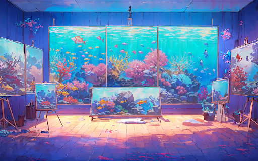 Underwater Art Gallery Live Wallpaper :: Transform your new tab into an enchanting underwater art gallery with stunning HD live wallpapers that immerse you in beauty.