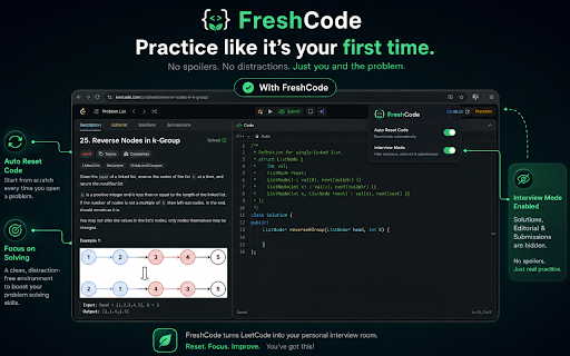 Fresh code :: A extension to supercharge your leetcode experience.