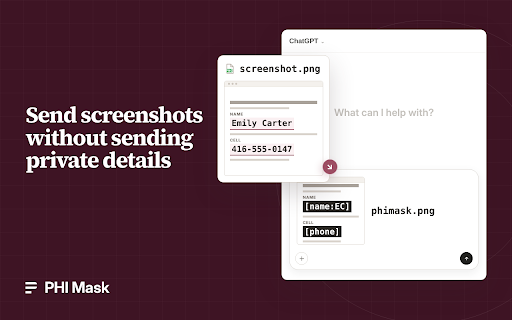 PHI Mask - Data Privacy Mask :: Mask names, identifiers, and other private details as you paste or upload. Real private values won't be sent to AI.