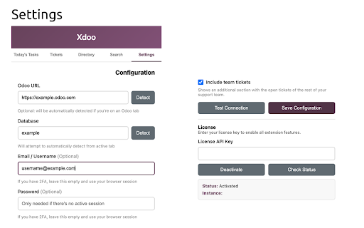 Xdoo - Odoo Helper Extension :: Extensión para conectar con Odoo y gestionar tareas, tiempos y búsquedas