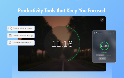 BaseTab - Productive New Tab :: Transform your new tab into a beautiful productivity dashboard with tasks, Pomodoro timer, weather, quotes & stunning backgrounds.