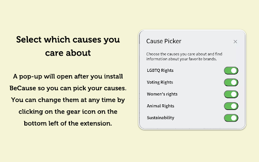 BeCause :: Shop from brands aligned with your values