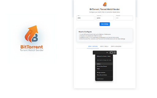 BitTorrent | Torrent WebUI Sender :: BitTorrent Torrent WebUI Sender Find all links in a popup or right-click to send & choose the download folder instantly.