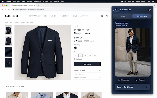 MIX&MATCH — Try On Anywhere :: Try any outfit from any online store on your MIX&MATCH closet photos, without leaving the page.
