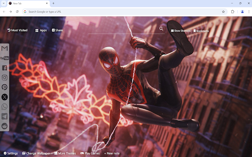 Spider Man Miles Morales Wallpaper :: Spider-Man: Miles Morales wallpaper turn new tab to custom HD Spiderman Miles Morales background. Theme for Spider Man Marvel fans.