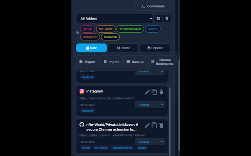 PrivateLinkSaver :: Save and organize your links privately and securely with password protection
