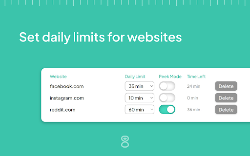 Limitless :: Create website limits, set a schedule, and use Peek Mode to effectively manage distractions.