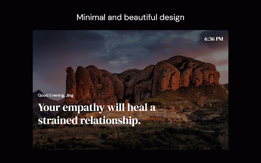 VibeLift :: Greets you with daily inspirational photos and quotes in a minimal, beautiful design every time you open a new tab