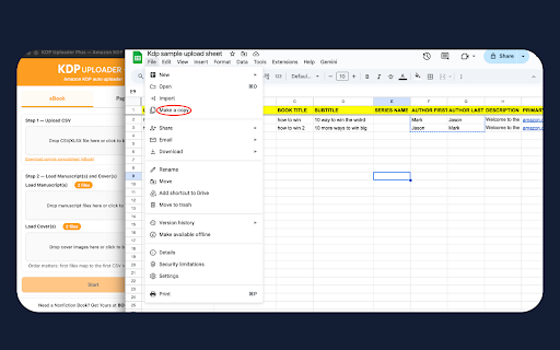 KDP Uploader Plus — Amazon KDP auto uploader :: Semi-automates Amazon KDP (Kindle Direct Publishing) book uploads for both eBook and Paperback formats from CSV/XLSX spreadsheets.