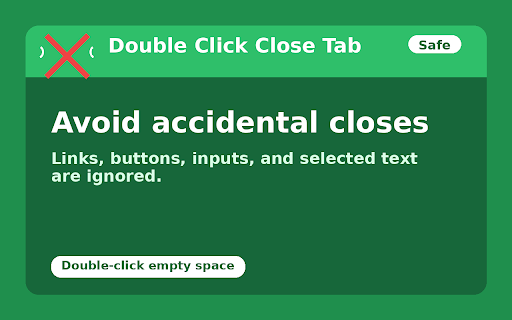 Double Click Close Tab :: Close any tab by double left-clicking on the page