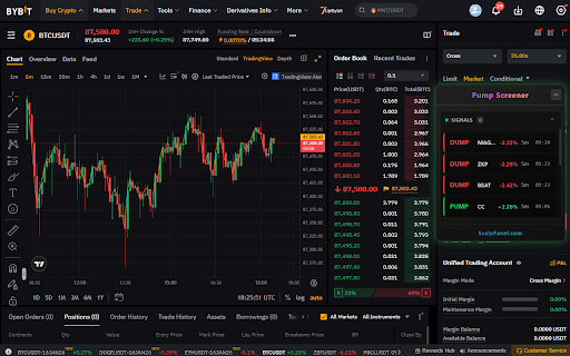 Pump Screener for Bybit Futures :: Pump and dump screener for Bybit Futures. Real-time monitoring of 500+ pairs with volume filter and sound alerts.
