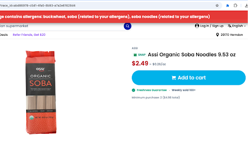 Allergen Detector :: Scans product pages for allergens and shows color-coded warnings for family members