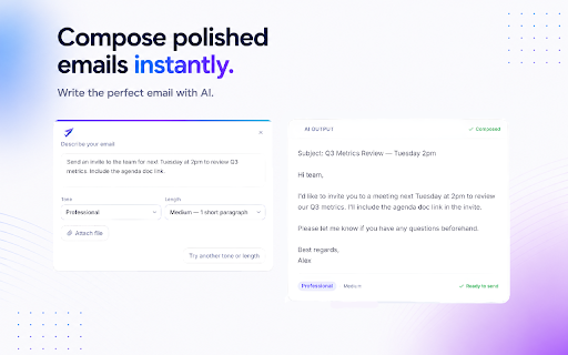 SureCompose – AI Email Writer :: AI-powered email assistant for Gmail and Outlook. Compose, summarize, and reply to emails in seconds.
