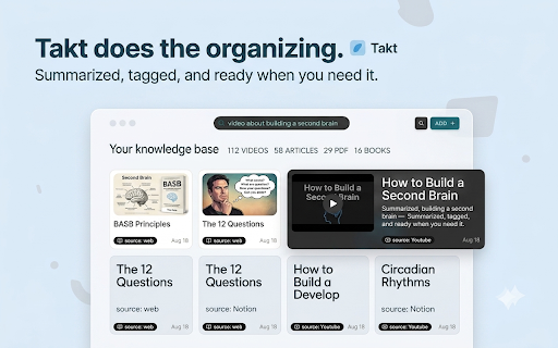 Takt :: Save any page to Takt with one click