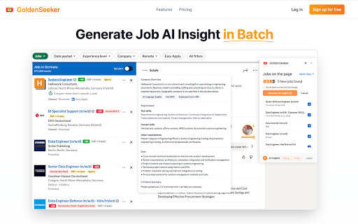 GoldenSeeker – See Your Job Match Instantly :: Screen LinkedIn jobs with AI, see your match instantly, and focus only on the roles worth applying for.