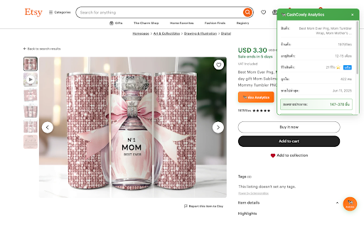 CashCowly :: All-in-one suite for Etsy product analytics and dashboard scanning.