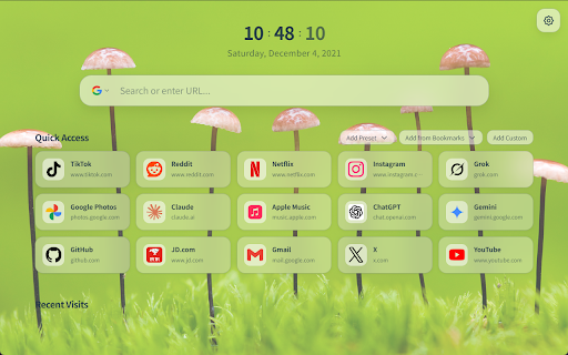 Tablite :: A clean, customizable new tab page with search, quick links, frequent sites, and beautiful themes.