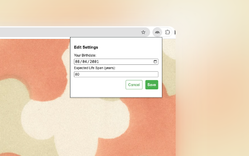 Life Stats :: A simple popup to show your life stats.