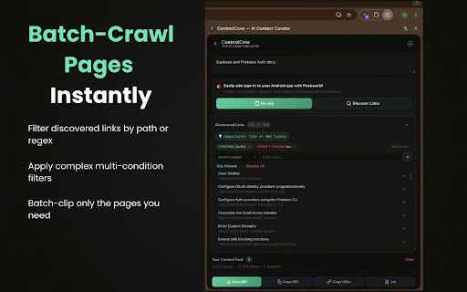 ContextCove — AI Context Curator :: Clip, curate, and export the perfect context pack for your AI tools. Works on any documentation site.