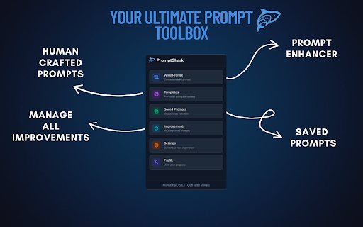 PromptShark | One-Click Prompt Engineer | Prompt Manager :: A Chrome extension that enhances your prompt generation experience.