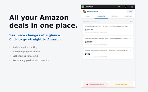 AmazWatch - Amazon Price Tracker :: Track prices on Amazon and get email alerts when they drop.