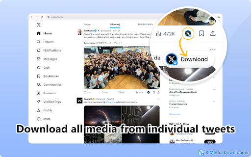 X Media Downloader – Download Twitter/X Images & Videos :: Batch download images, videos & GIFs from X/Twitter profiles or tweets. 1-click media saver for creators & archivers. Fast & easy!