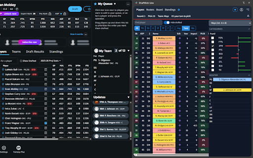 DraftKick Live :: Take control of your draft with the world's most powerful fantasy draft assistant!
UPDATED FOR FANTASY BASEBALL 2026!
Stop…