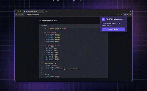 DESIGN.md extractor by getdesignsystem.io :: Extract design systems from any website. Get tokens for Claude, Cursor, and other AI coding agents.