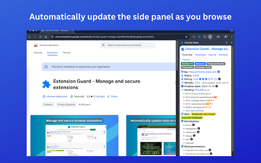 Chrome-Stats - Extension Analyzer :: Access stats, ranking, and risk scores on browser extensions.