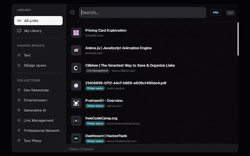 Clibben :: Bookmark manager with instant search, auto-categorisation, and keyboard shortcuts. Save links without leaving your current tab.