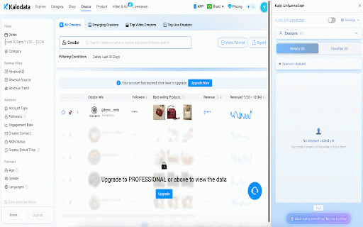 Kalo Unfunnelizer :: Remove paywall masks from Kalodata