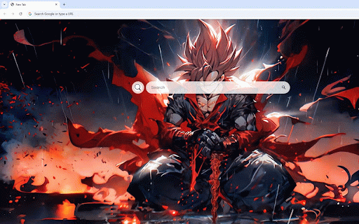 Son Goku Live Wallpaper :: Son Goku in battle stance with powerful aura effects, combining fierce orange and blue energy in dramatic lighting.