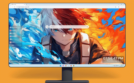 Shoto Todoroki Live Wallpaper :: Shoto Todoroki with dual-colored hair wielding ice and fire powers in dynamic artistic style.
