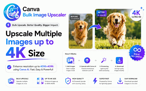 AutoCanvaUpscaler - Bulk Image Upscaler using Canva AI :: Bulk upscale your Canva images to high resolution automatically using AI.