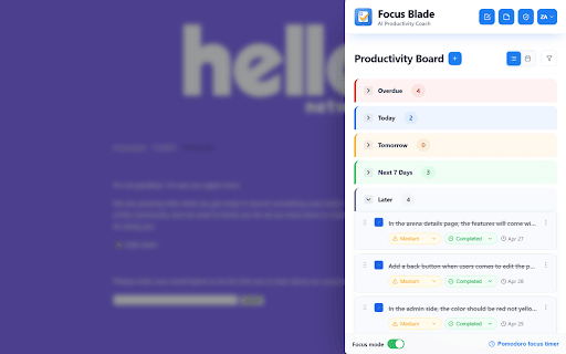 Focus Blade :: Your AI-powered productivity companion.