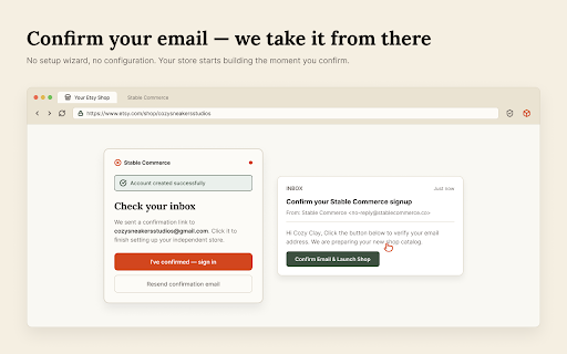 Stable Commerce — Turn your Etsy shop into your own store :: Create your own online store from your Etsy shop in minutes.